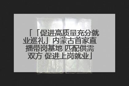 「促进高质量充分就业巡礼」内蒙古首家直播带岗基地 匹配供需双方 促进上岗就业