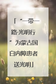 “一带一路·光明行”为蒙古国白内障患者送光明