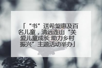 “书”送希望惠及百名儿童，清远连山“关爱儿童成长 助力乡村振兴”主题活动举办