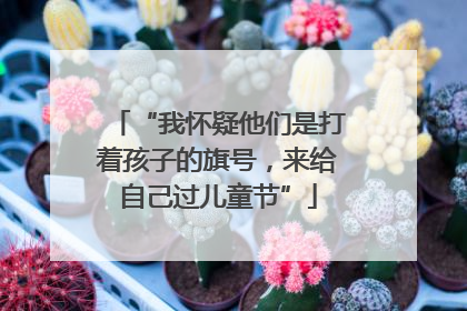 “我怀疑他们是打着孩子的旗号，来给自己过儿童节”