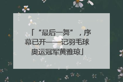 “最后一舞”，序幕已开——记羽毛球奥运冠军黄雅琼