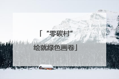 “零碳村” 绘就绿色画卷