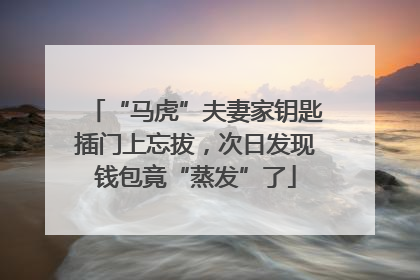 “马虎”夫妻家钥匙插门上忘拔，次日发现钱包竟“蒸发”了