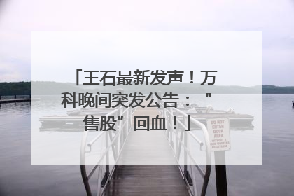 王石最新发声！万科晚间突发公告：“售股”回血！