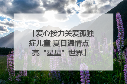 爱心接力关爱孤独症儿童 夏日温情点亮“星星”世界