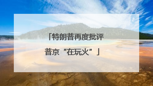 特朗普再度批评普京“在玩火”