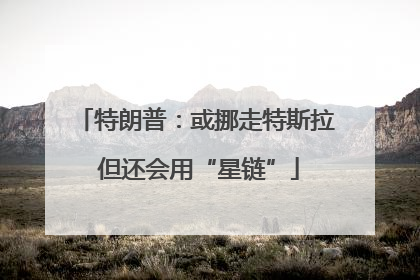 特朗普：或挪走特斯拉 但还会用“星链”