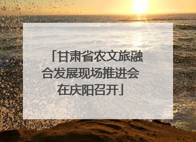甘肃省农文旅融合发展现场推进会在庆阳召开