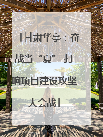 甘肃华亭：奋战当“夏” 打响项目建设攻坚大会战