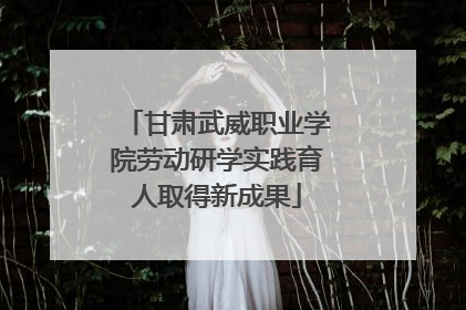 甘肃武威职业学院劳动研学实践育人取得新成果
