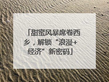 甜蜜风暴席卷西乡，解锁“浪漫+经济”新密码