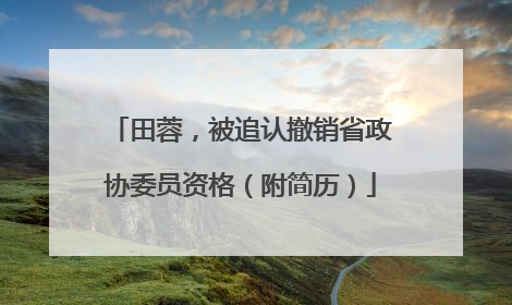 田蓉，被追认撤销省政协委员资格（附简历）