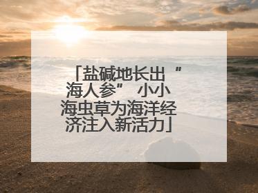 盐碱地长出“海人参” 小小海虫草为海洋经济注入新活力