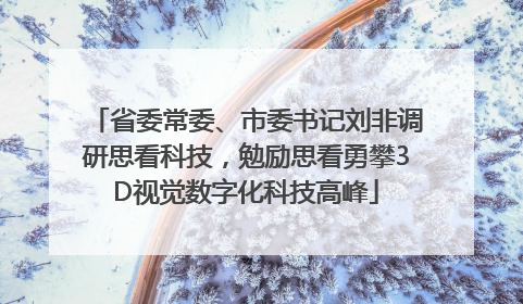 省委常委、市委书记刘非调研思看科技，勉励思看勇攀3D视觉数字化科技高峰