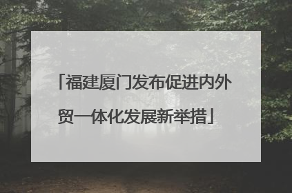 福建厦门发布促进内外贸一体化发展新举措
