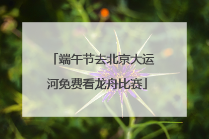 端午节去北京大运河免费看龙舟比赛
