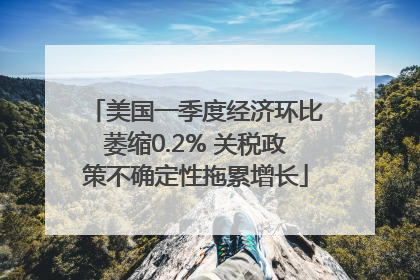美国一季度经济环比萎缩0.2% 关税政策不确定性拖累增长