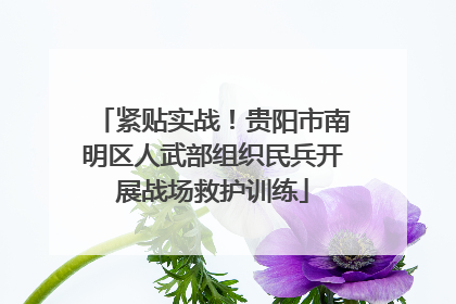 紧贴实战！贵阳市南明区人武部组织民兵开展战场救护训练