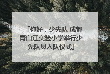 你好，少先队 成都青白江实验小学举行少先队员入队仪式