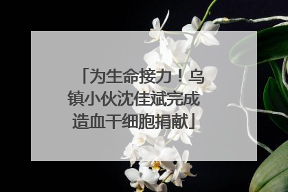 为生命接力！乌镇小伙沈佳斌完成造血干细胞捐献