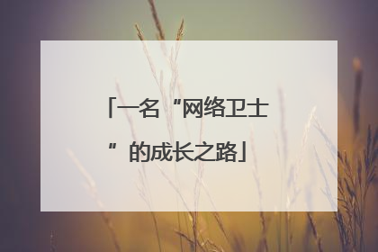 一名“网络卫士”的成长之路