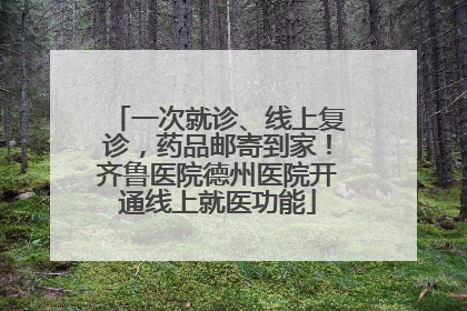 一次就诊、线上复诊，药品邮寄到家！齐鲁医院德州医院开通线上就医功能
