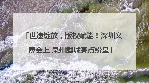 世遗绽放，版权赋能！深圳文博会上 泉州鲤城亮点纷呈