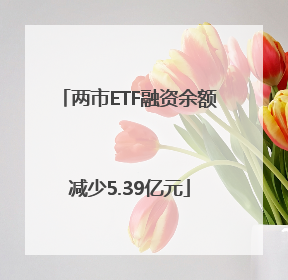 两市ETF融资余额减少5.39亿元