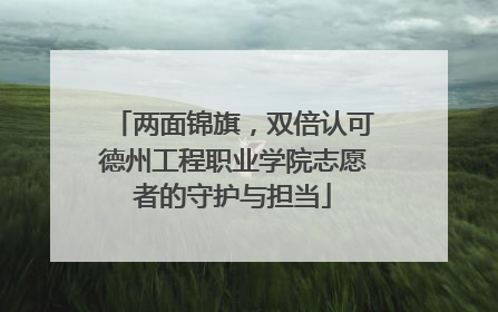 两面锦旗，双倍认可德州工程职业学院志愿者的守护与担当