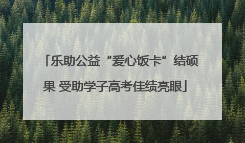 乐助公益“爱心饭卡”结硕果 受助学子高考佳绩亮眼