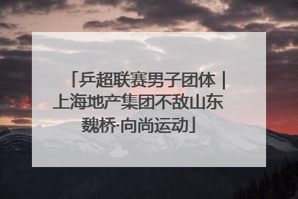 乒超联赛男子团体｜上海地产集团不敌山东魏桥·向尚运动
