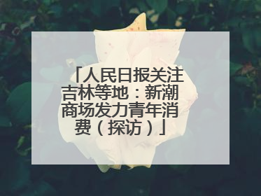 人民日报关注吉林等地：新潮商场发力青年消费（探访）