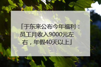 于东来公布今年福利：员工月收入9000元左右，年假40天以上