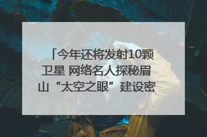 今年还将发射10颗卫星 网络名人探秘眉山“太空之眼”建设密码｜网络名人四川行