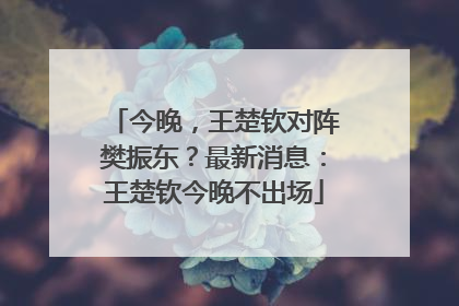 今晚，王楚钦对阵樊振东？最新消息：王楚钦今晚不出场