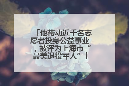 他带动近千名志愿者投身公益事业，被评为上海市“最美退役军人”