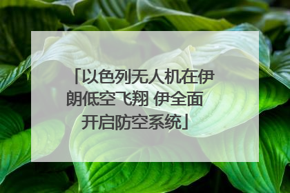 以色列无人机在伊朗低空飞翔 伊全面开启防空系统