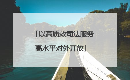 以高质效司法服务高水平对外开放
