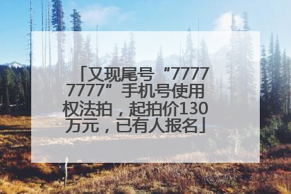 又现尾号“77777777”手机号使用权法拍，起拍价130万元，已有人报名