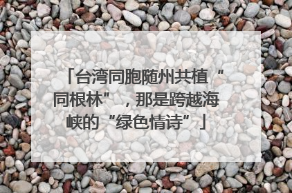 台湾同胞随州共植“同根林”，那是跨越海峡的“绿色情诗”
