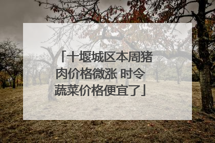 十堰城区本周猪肉价格微涨 时令蔬菜价格便宜了