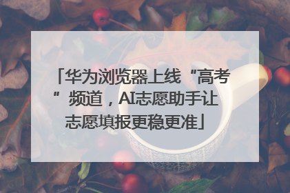 华为浏览器上线“高考”频道，AI志愿助手让志愿填报更稳更准