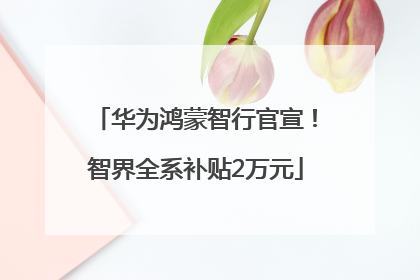 华为鸿蒙智行官宣！智界全系补贴2万元
