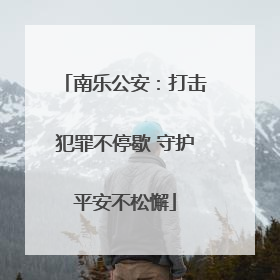 南乐公安：打击犯罪不停歇 守护平安不松懈