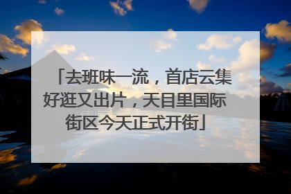 去班味一流，首店云集好逛又出片，天目里国际街区今天正式开街
