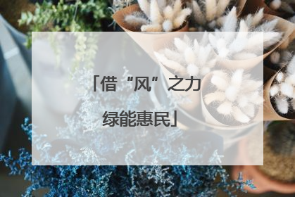 借“风”之力 绿能惠民