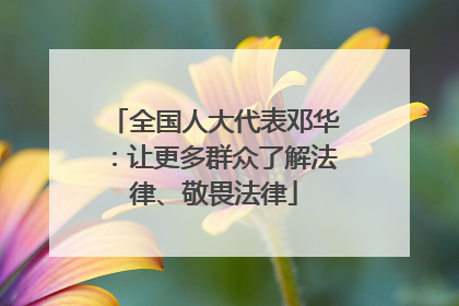 全国人大代表邓华：让更多群众了解法律、敬畏法律