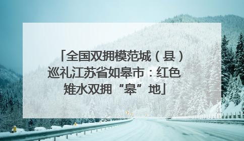 全国双拥模范城（县）巡礼江苏省如皋市：红色雉水双拥“皋”地