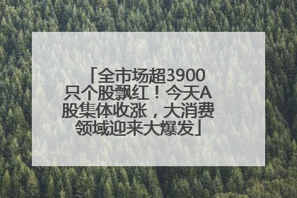 全市场超3900只个股飘红！今天A股集体收涨，大消费领域迎来大爆发