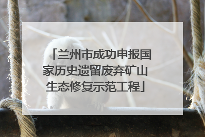 兰州市成功申报国家历史遗留废弃矿山生态修复示范工程